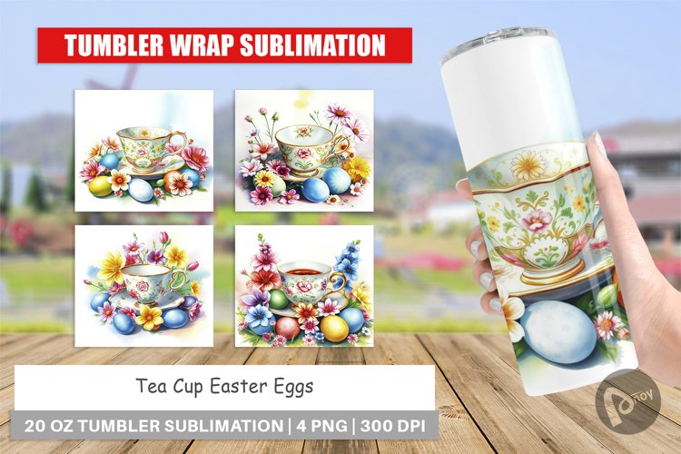 Tumbler Wrap Tea Cup Easter Eggs