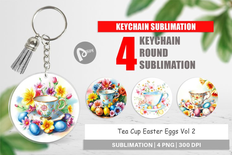 Keychain Tea Cup Easter Eggs example image 1