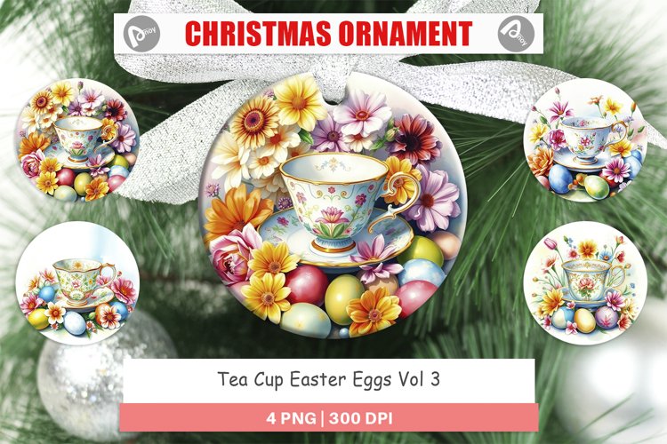 Christmas Ornaments Tea Cup Easter Eggs example image 1