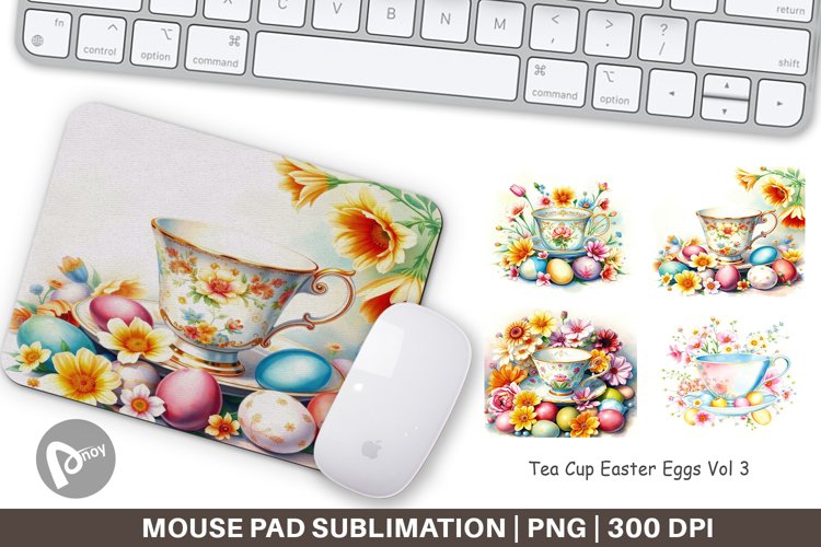 Mouse Pad Tea Cup Easter Eggs example image 1