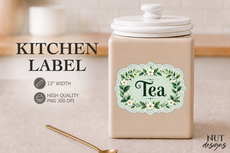 Vintage Coffee Tea Kitchen Label Pantry Label