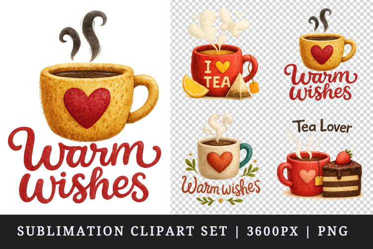 Tea Lover clipart printable sublimation design png