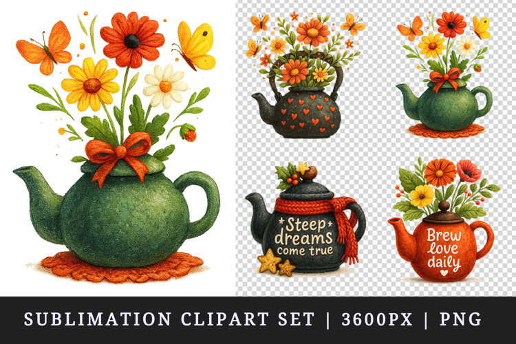Tea Lover clipart printable sublimation design png