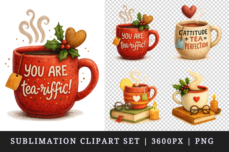 Tea Lover clipart printable sublimation design png