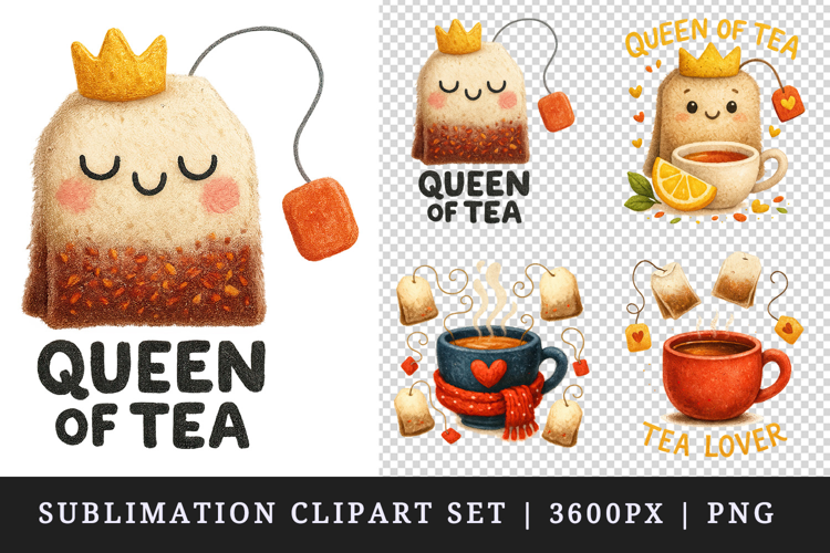 Tea Lover clipart printable sublimation design png