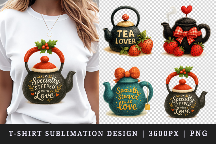 Tea Lover t-shirt printable sublimation design png