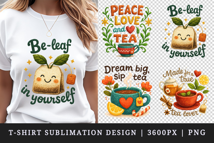 Tea Lover t-shirt printable sublimation design png