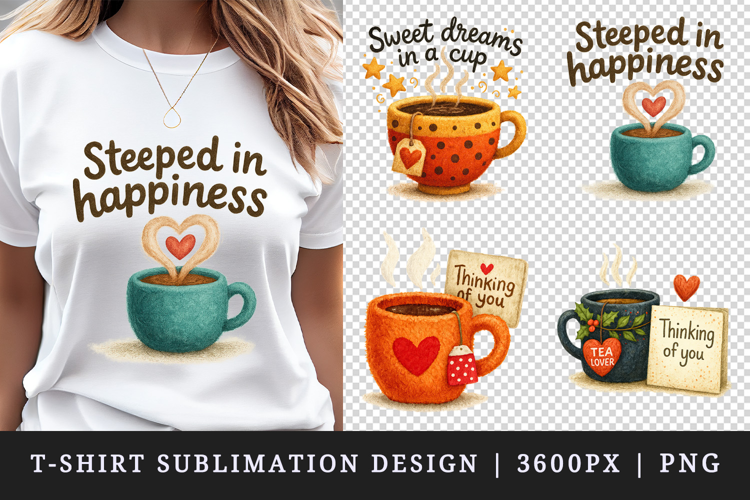 Tea Lover t-shirt printable sublimation design png