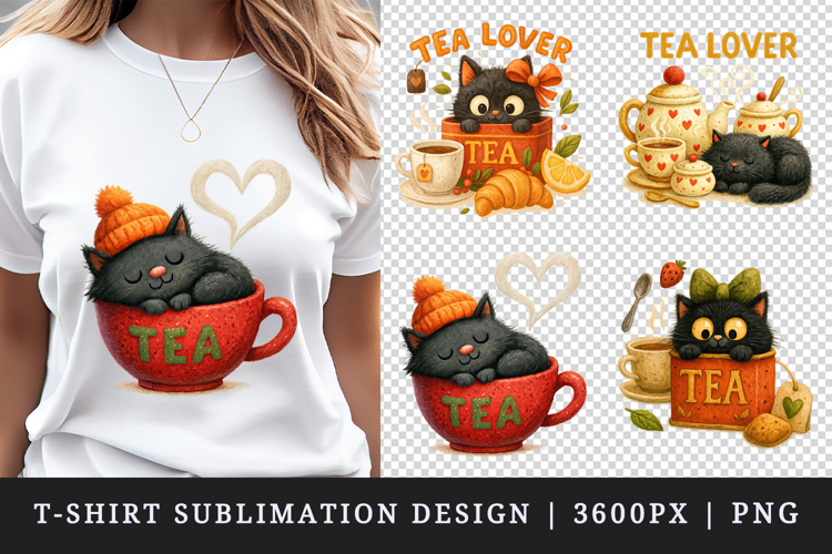 Tea Lover t-shirt printable sublimation design png