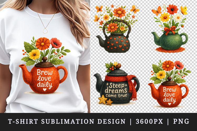 Tea Lover t-shirt printable sublimation design png