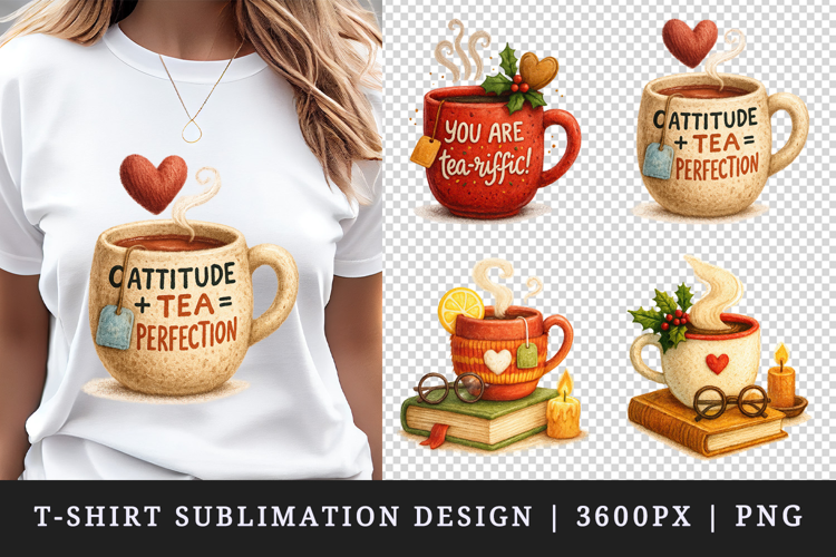 Tea Lover t-shirt printable sublimation design png