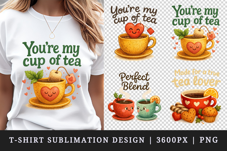 Tea Lover t-shirt printable sublimation design png