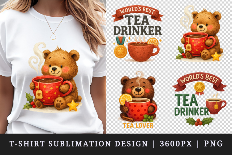 Tea Lover t-shirt printable sublimation design png