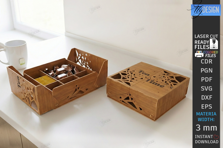 Tea Storage and Chocolate Box Laser Cut | Keepsake Packaging