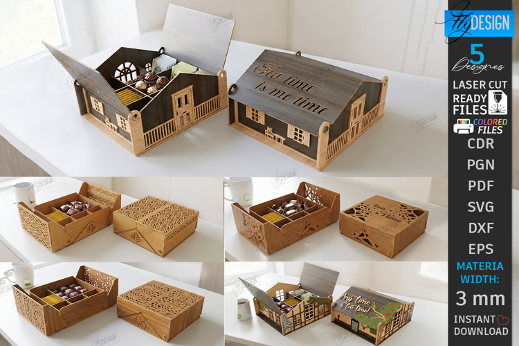 Storage Boxes Laser Cut Bundle | Decorative Organizers SVG