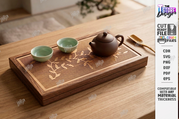 Tea Tray Laser Cut | Serving Tray | Tea Ceremony | Tea Board