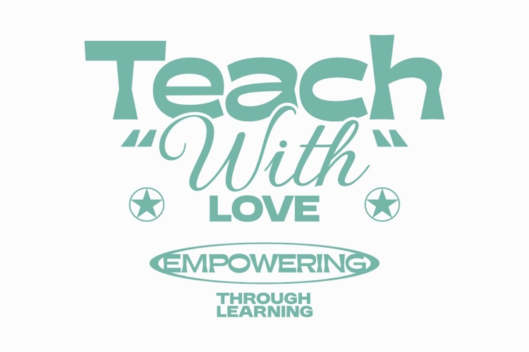 Teach With Love Vintage Urban T-shirt Design