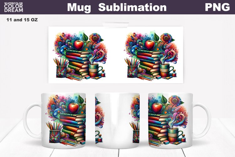Teacher Mug Sublimation | Teacher Mug Wrap example image 1