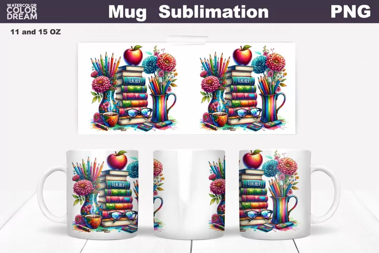 Teacher Mug Sublimation | Teacher Mug Wrap