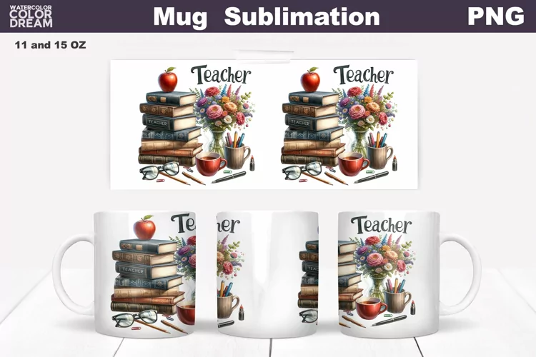 Teacher Mug Sublimation | Teacher Mug Wrap