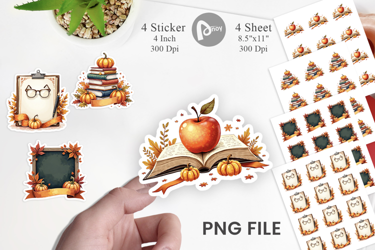 Teacher and Autumn Sticker