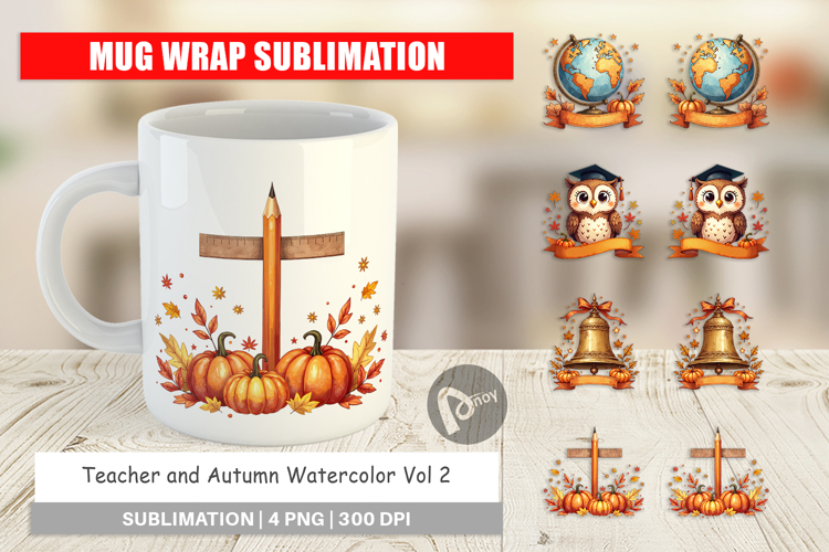 Teacher and Autumn Mug Wrap