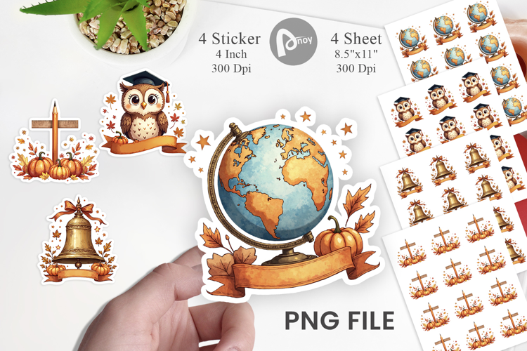 Teacher and Autumn Sticker