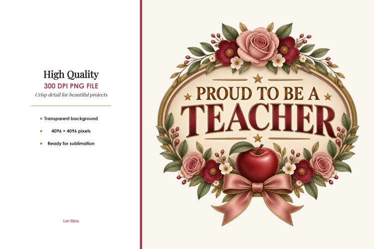 Proud to Be a Teacher PNG example image 1