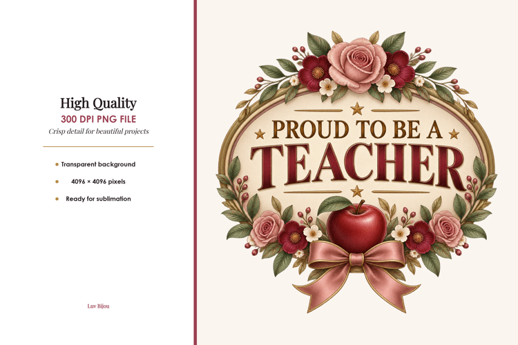 Proud to Be a Teacher PNG