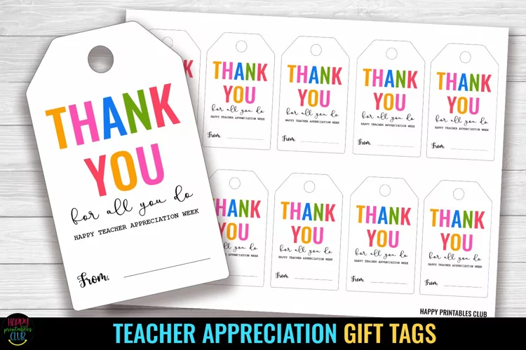 Thank You For All You Do I Teacher Appreciation Gift Tags