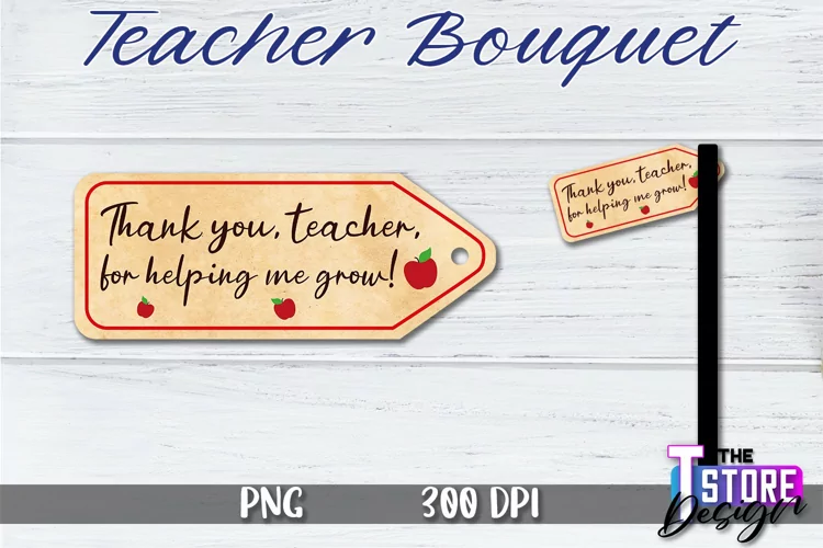 Teacher Bouquet PNG Design | Tag PNG Design | PNG File