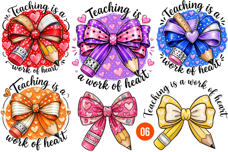 Coquette Teacher Bow PNG, Teacher Bow PNG