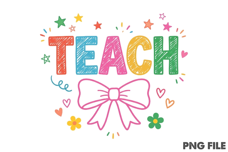 Teacher Bow Sublimation Design
