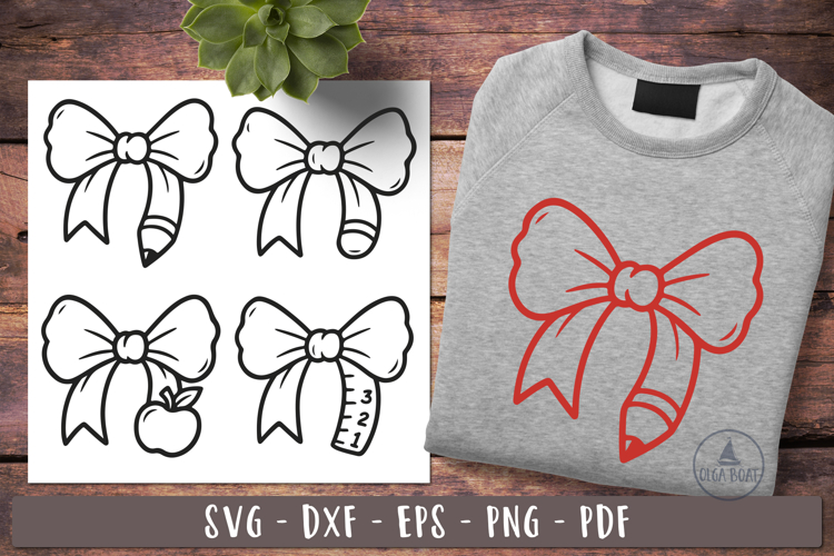 Teacher bow svg Apple Pencil Back To School