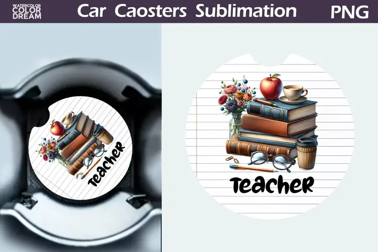 Teacher Car Coaster | Teacher SuRound Coaster