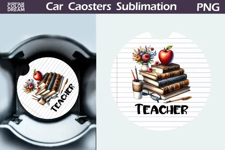 Teacher Car Coaster | Teacher SuRound Coaster