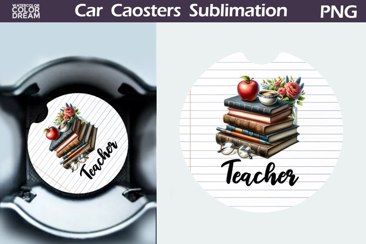 Teacher Car Coaster | Teacher SuRound Coaster example image 1
