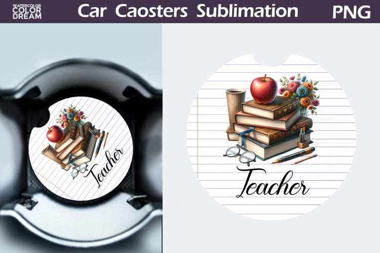 Teacher Car Coaster | Teacher SuRound Coaster example image 1