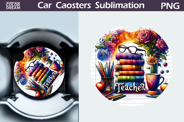 Teacher Car Coaster | Teacher SuRound Coaster example image 1