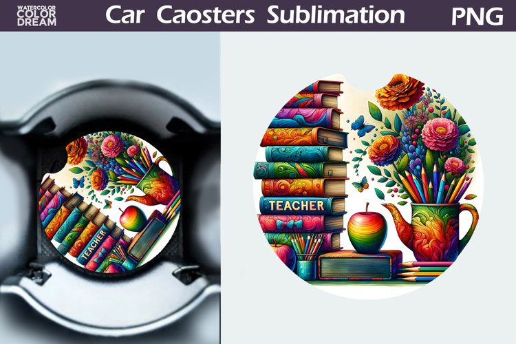 Teacher Car Coaster | Teacher SuRound Coaster example image 1