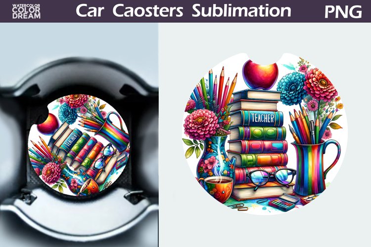Teacher Car Coaster | Teacher SuRound Coaster example image 1