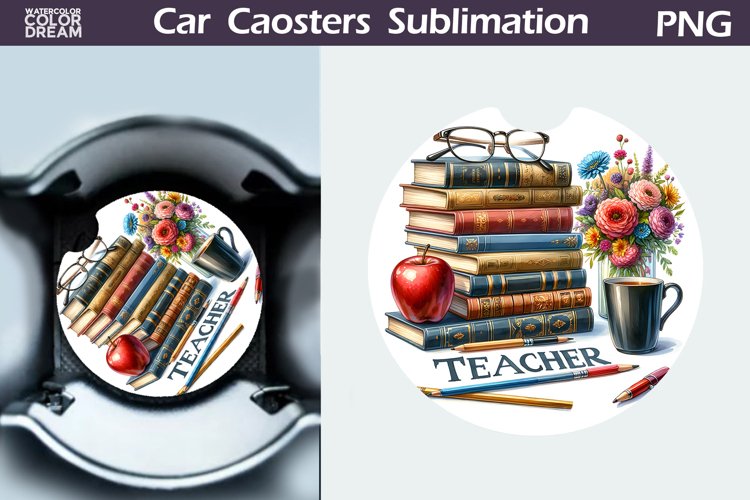 Teacher Car Coaster | Teacher SuRound Coaster example image 1