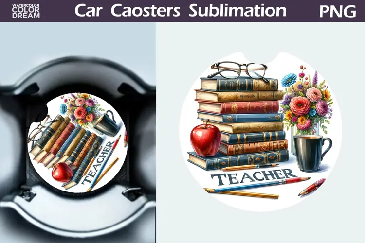Teacher Car Coaster | Teacher SuRound Coaster