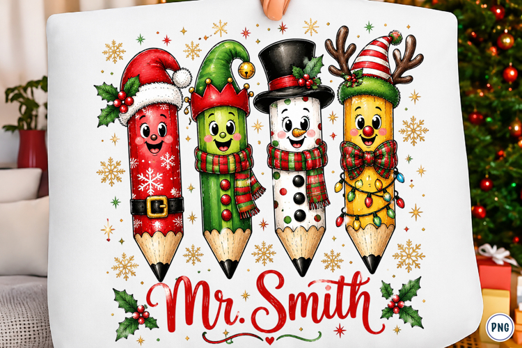 Christmas Pencil Tree Teacher Png