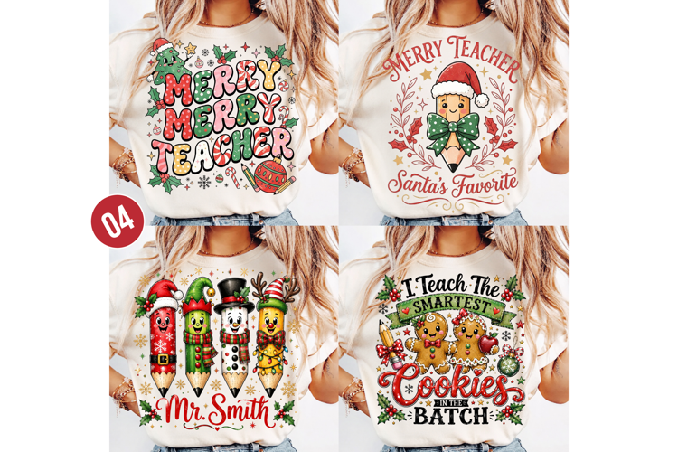 Teacher Christmas Png, Christmas Pencil Tree Teacher PNG