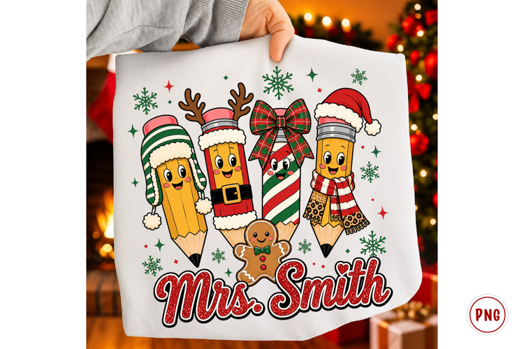 Teacher Christmas Sublimation PNG
