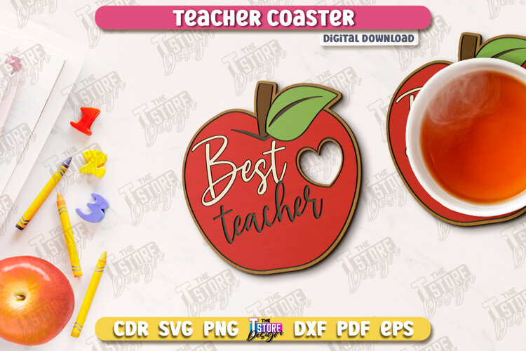 Teacher Coaster | School Design | Cup Coaster |Teacher’s Day example image 1