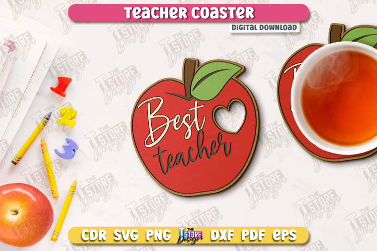 Teacher Coaster | School Design | Cup Coaster |Teacher’s Day