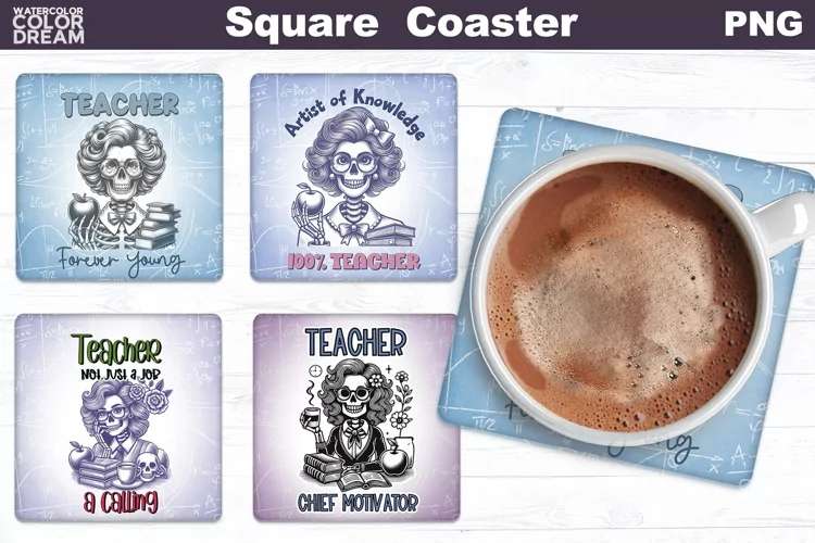 Teacher Square Coaster | Funny Teacher Quotes Coaster