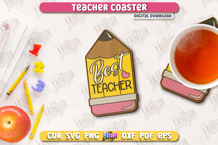 Teacher Coaster | School Design | Cup Coaster |Teacher’s Day example image 1